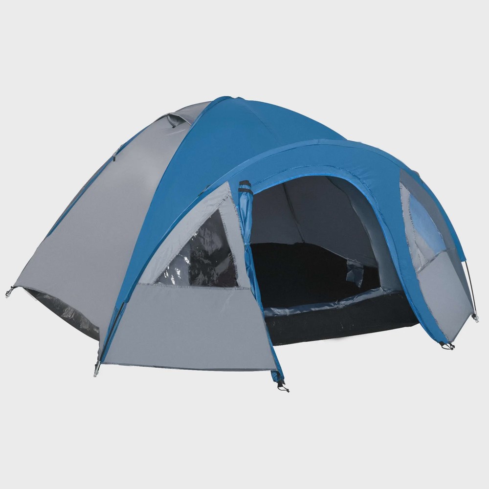 F140F80B_img01 Tienda de Campaña Outsunny 250x300x130 cm Gris y Azul - Imagen 1